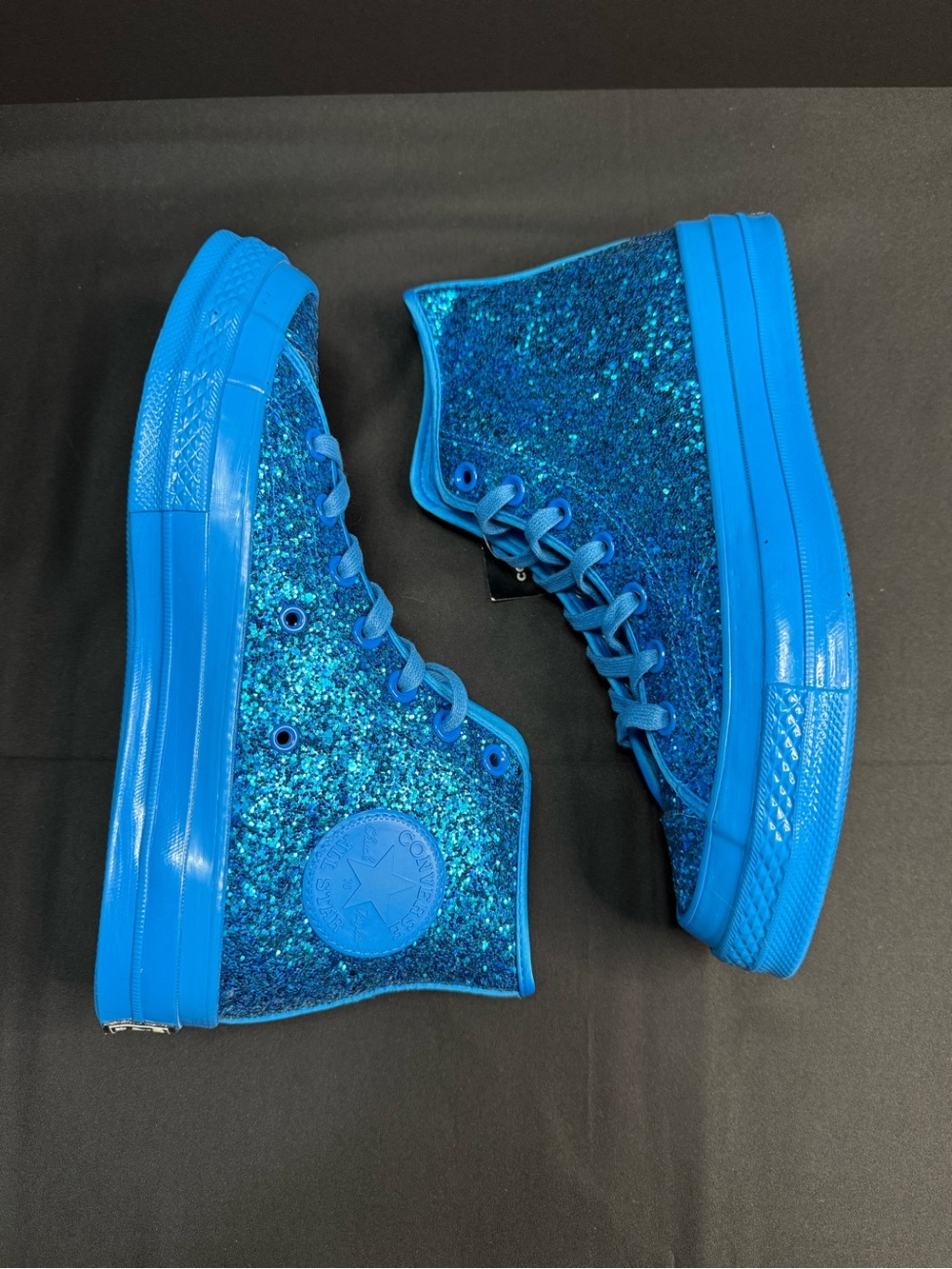 Converse Chucks Glitter Platform New Blue Aqua High Top NWT Women 8 Men 6
